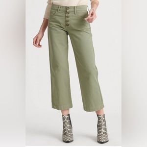 Lucky Brand mid rise crop wide leg jean.